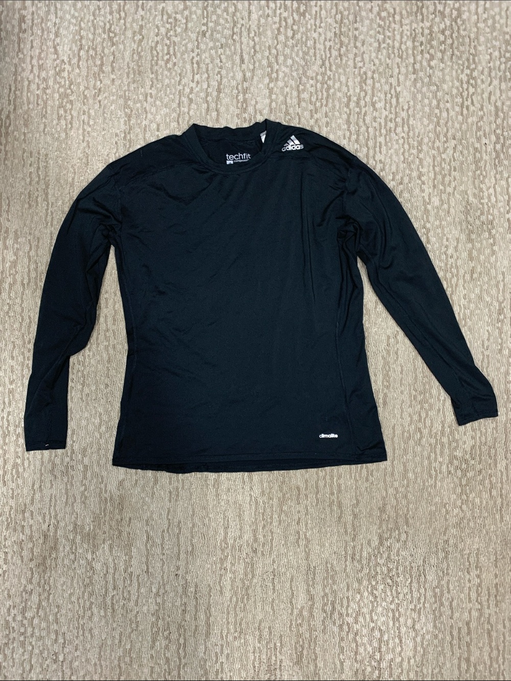 adidas Black Long-Sleeve Techfit Performance Shirt (447)
